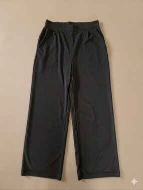 Halara Flex High Waisted Wide Leg Comfy Work Pants M Waffle Knit Pull On Pockets
